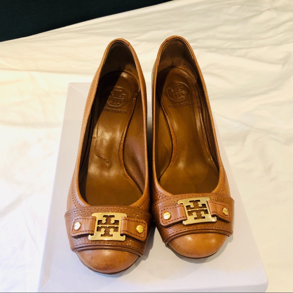 Tory Burch Tan Wedge Heels